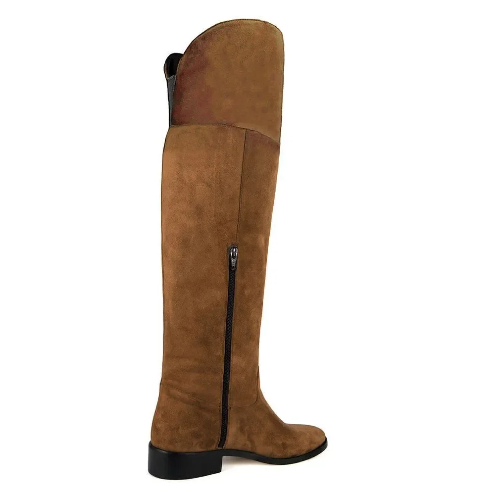 Fillies and Boots Mora Suede Cognac‎ US 9.5 NWT IN BOX